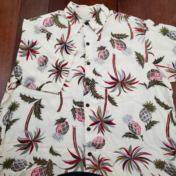 90'S Reyn Spooner Swimsuit Tag Palm Tree Pattern Button-Down Hawaiian Aloha Shirt Made in Hawaii Men's XL Vintage cotton green type Vintage Second Hand